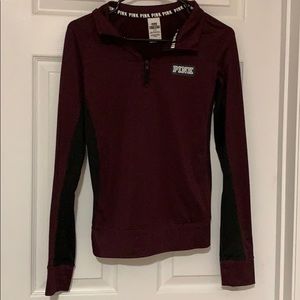 PINK Maroon half zip pullover